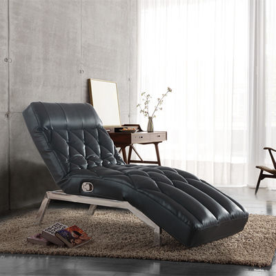 Living Room Giovanni Black PU Leather Adjustable Chaise Lounge Sofa Bed