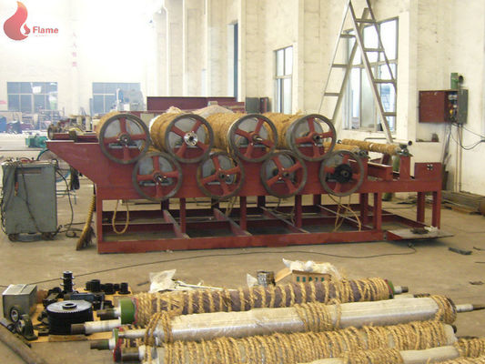 Oil Heating PVC Calender Machine 4 Roll Anti Abrasive For Making Rubberized Fabric