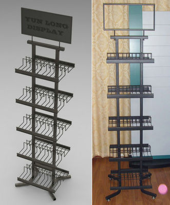 Wire Tile Display Racks , Floor Display Shelf For PVC Flooring