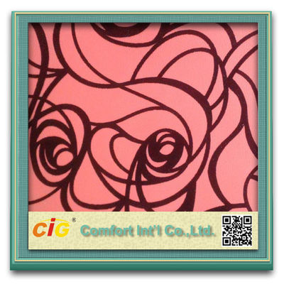 137cm Home Funiture Use Flocking Design 0.8mm PU Leather Fabric