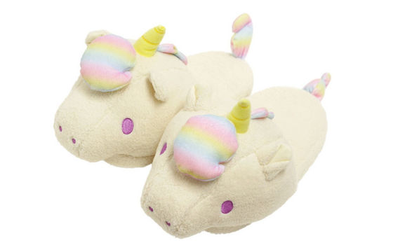 Das Einhorn - kızlar bayanlar için Weiche pantoffeln kış ev Peluş terlik