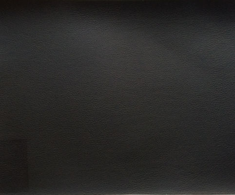 135 Paper Texture Black Faux Leather Auto Upholstery Fabric For Funiture