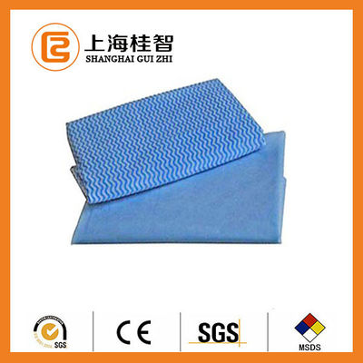 Liên kết hóa học thấm vải không dệt làm sạch vải Blue Wave Line Square