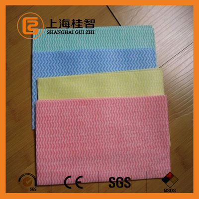 Liên kết hóa học thấm vải không dệt làm sạch vải Blue Wave Line Square